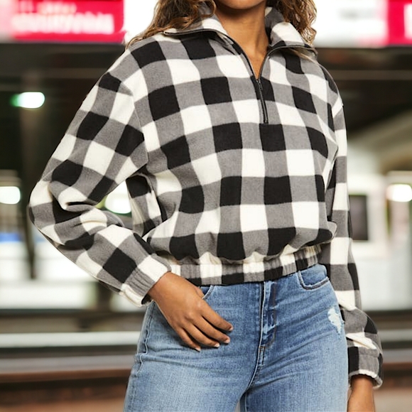 bp Tops - BP Buffalo Plaid Fleece Pullover